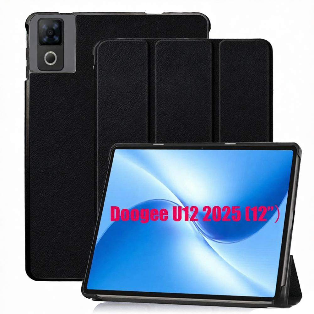 Doogee Tablet Accessories - Doogee U12 12インチ 2025年モデル用タブレットケース。フリップ式、磁石付き、折りたたみ式、レザー製、スタンド機能付き、保護ケース。