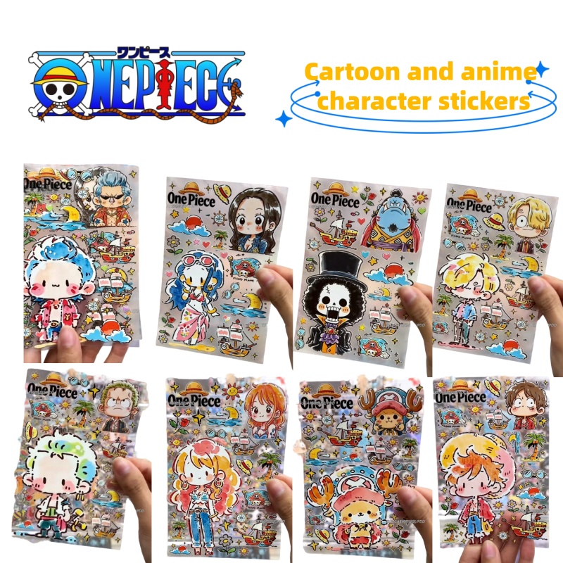 Tablet Accessories Set - ワンピースのちびアニメキャラクター、かわいいルフィとチョッパーのDIY装飾ステッカー（携帯電話、ネイル、タブレット、プランナー用）