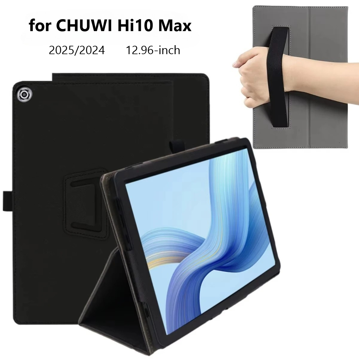 Chuwi Tablet Accessories - Chuwi Hi10 Maxタブレットケース用フリップカバー、12.95インチ折りたたみスタンド付きPUレザー保護シェル、CHUWI Hi10Max 2025タブレットケース用