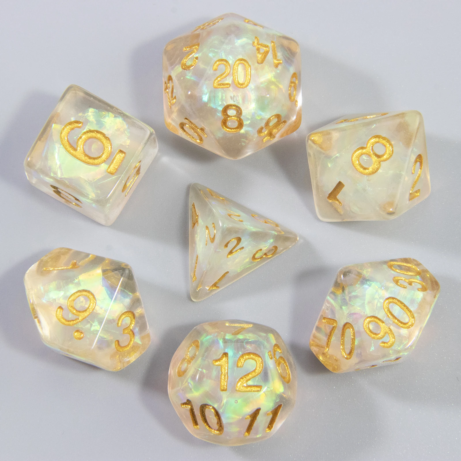 Tablet Accessories Set - スパンコール付き多面体サイコロセット,ロールプレイングゲーム,テーブルゲームアクセサリー,dnd20,新品,7個,D4-D20