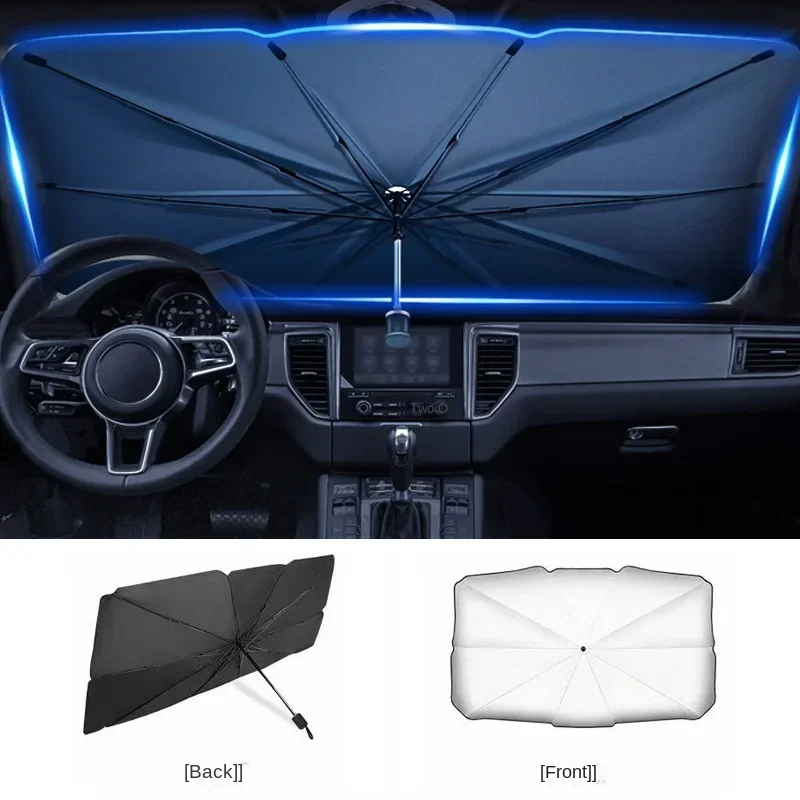 Accessories For Android Tablet - Baseus ウインドシールドサンシェード傘型ヘムエッジカバープロテクターパラソル車用夏用日よけフロントウィンドウサンシェード