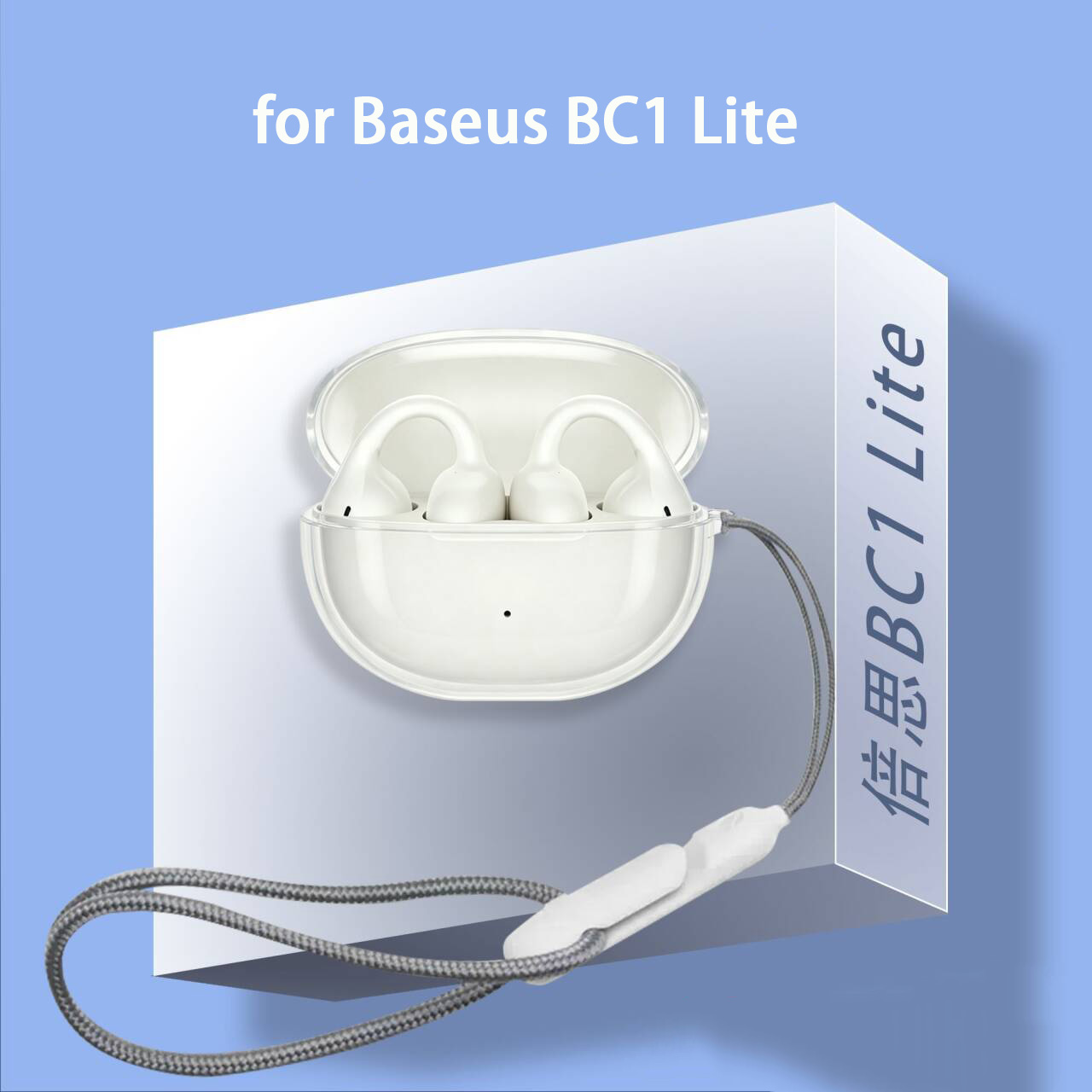 Accessories For Android Tablet - Baseus BC1 Lite用クリアケース ミニマリストデザイン 透明イヤホンカバー TPU耐衝撃ソフトシェル