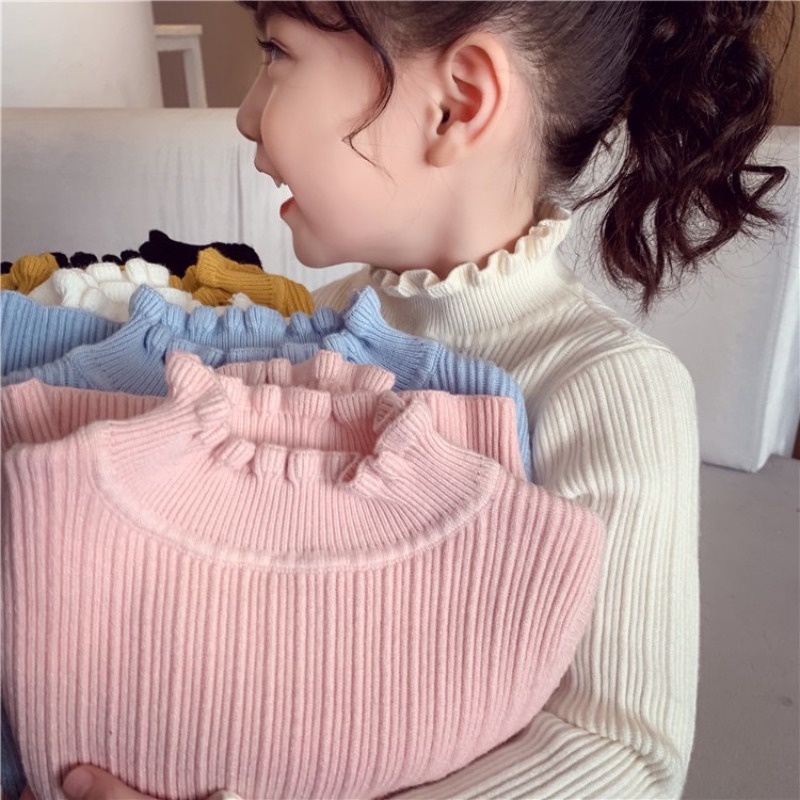 Zebra Tablet Accessories - ニットタートルネックセーター,内に高い襟,赤ちゃん,女の子,綿のトップス,子供用プルオーバー,冬の服