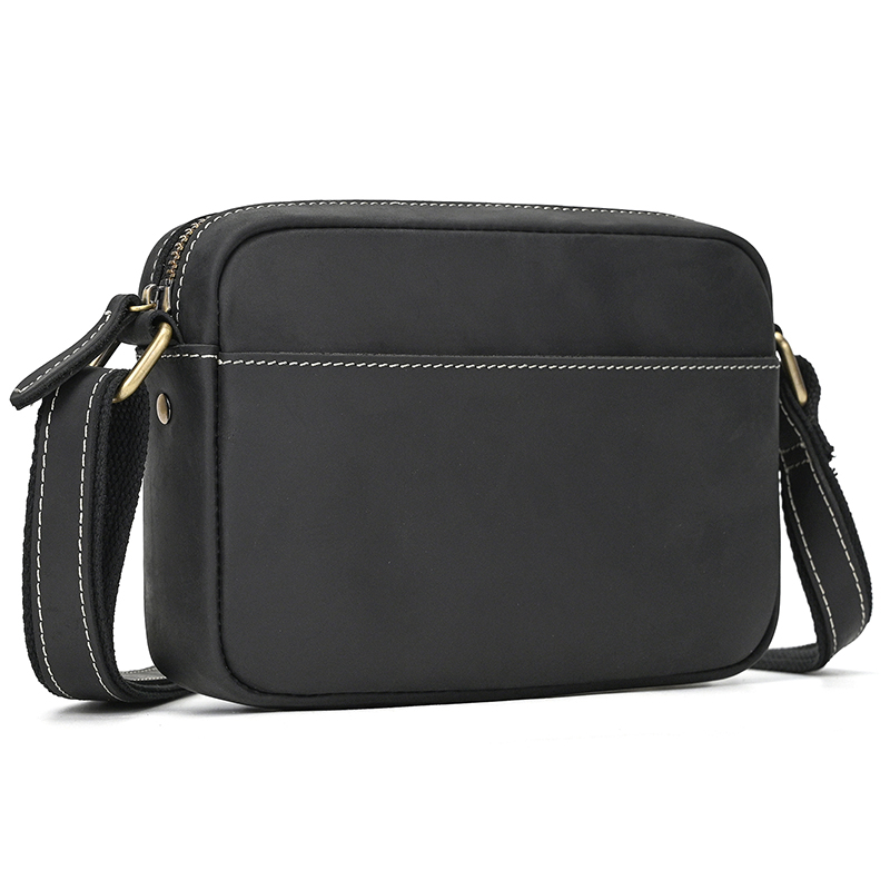 Tablet Shoulder Bag - クレイジーホースレザーメンズクロスボディバッグメンズバッグレトロショルダーバッグメンズレザーipadメッセンジャーバッグファッションスリングバッグ男性用