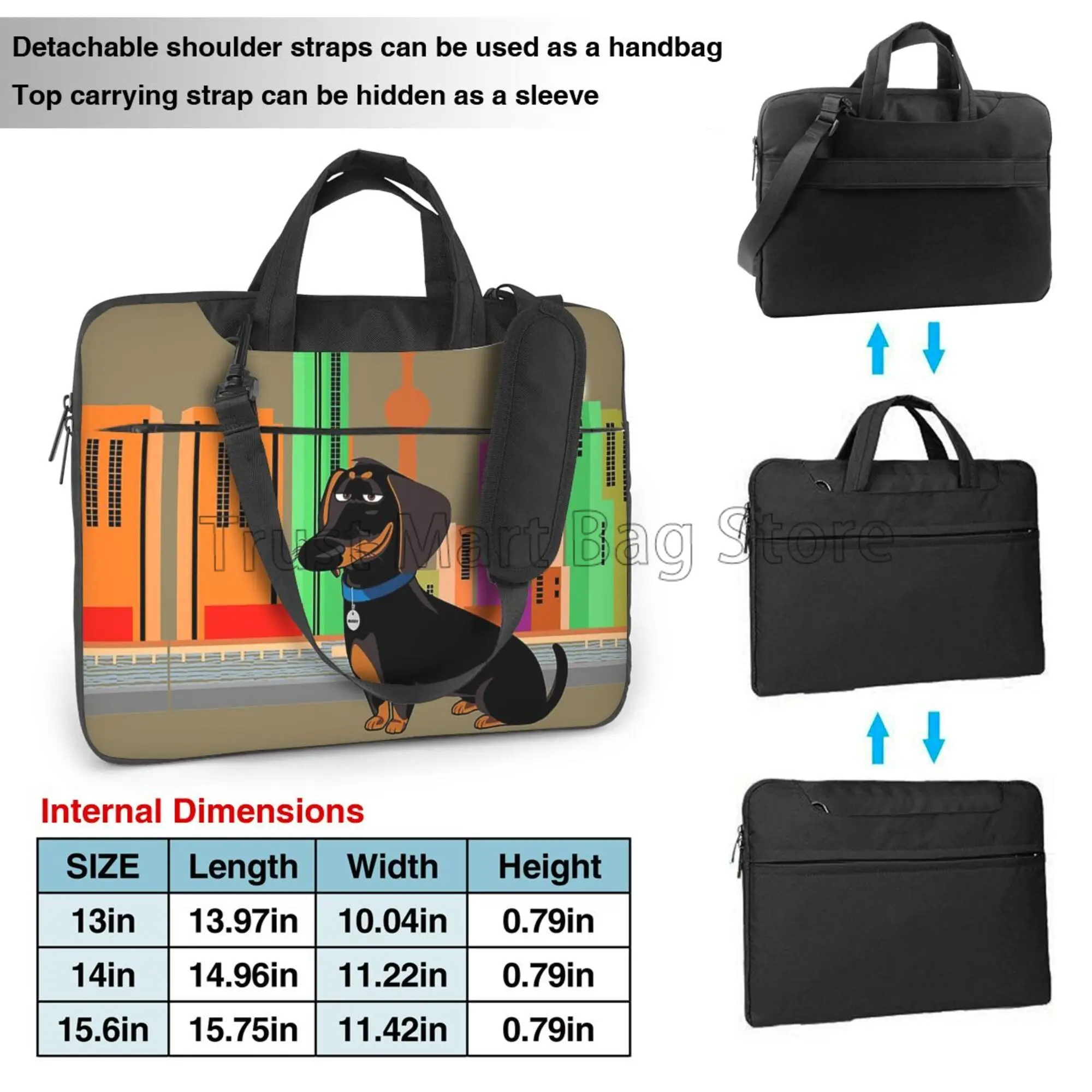 Dachshundプリントラップトップキャリングバッグ、かわ - Tablet Shoulder Bag のレビューと価格