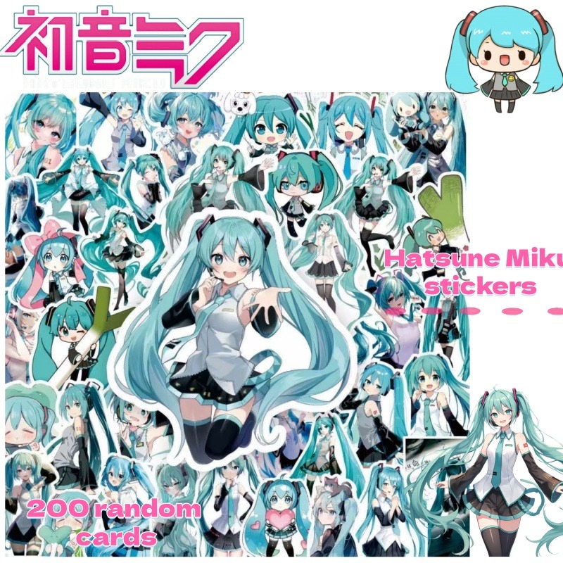 200枚入り 初音ミク アニメ漫画 防水ステッカー ノートパ - Tablet Accessories Set のレビューと価格