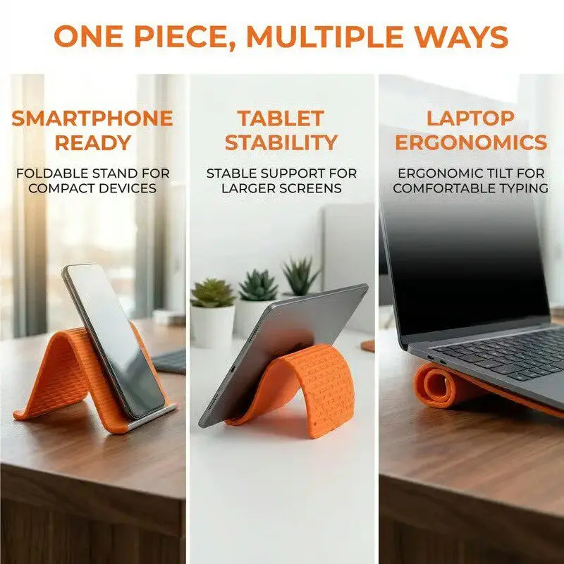 シリコーン折りたたみ式電話スタンドタブレットラップトップDI - Tablet Accessory のレビューと価格