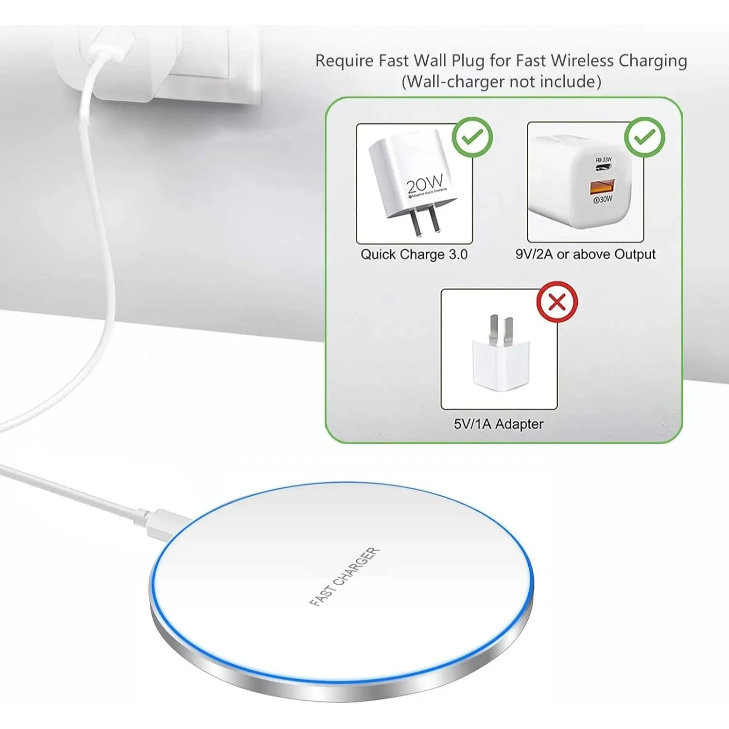 ワイヤレス充電パッド 急速ワイヤレス充電器 iPhone 1 - Wireless Charging Pad のレビューと価格