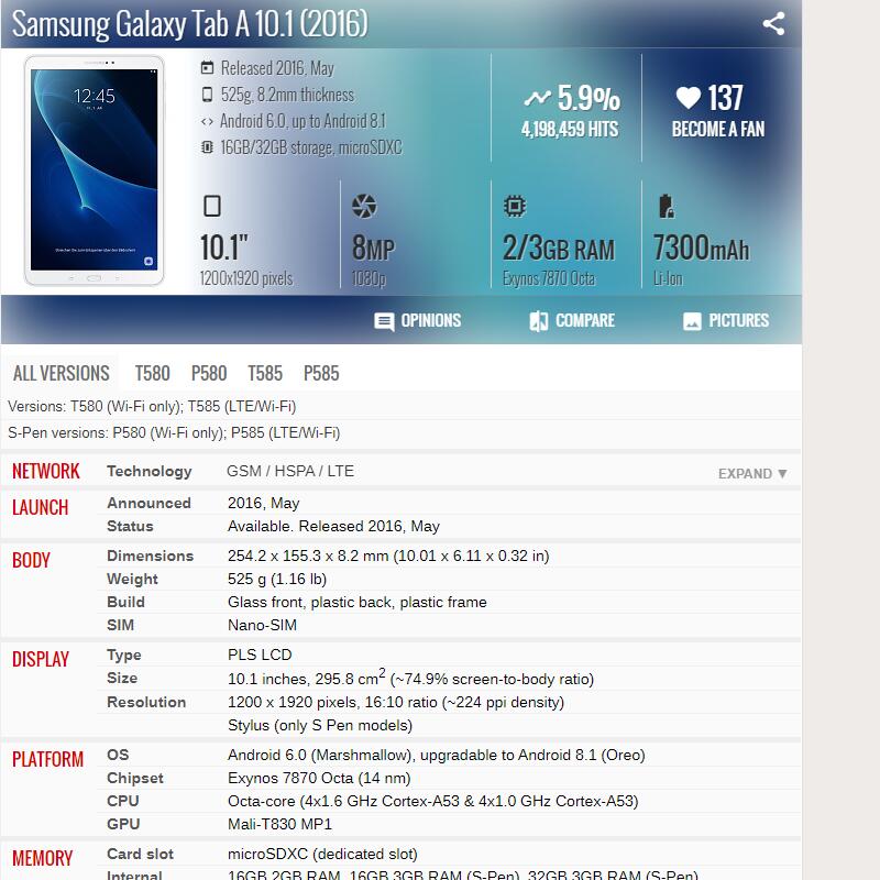 サムスンギャラクシータブ10.1 2016 sm-t580  - Tablet Accessories For Samsung のレビューと価格
