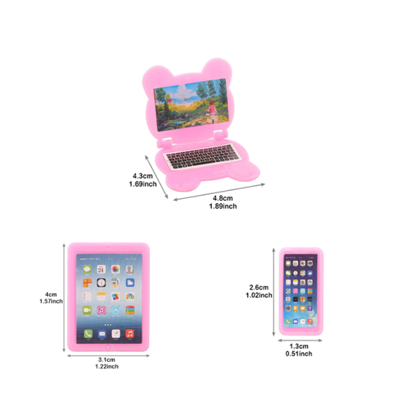 3 個ドールハウスミニアイテム人形アクセサリーかわいいかわい - Tablet Accessories Set のレビューと価格