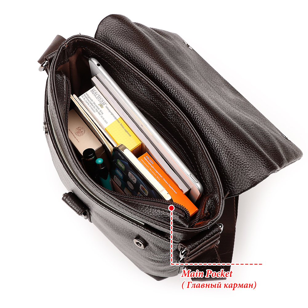 男性用本革ショルダーバッグ,カジュアルメッセンジャーバッグ, - Tablet Shoulder Bag のレビューと価格