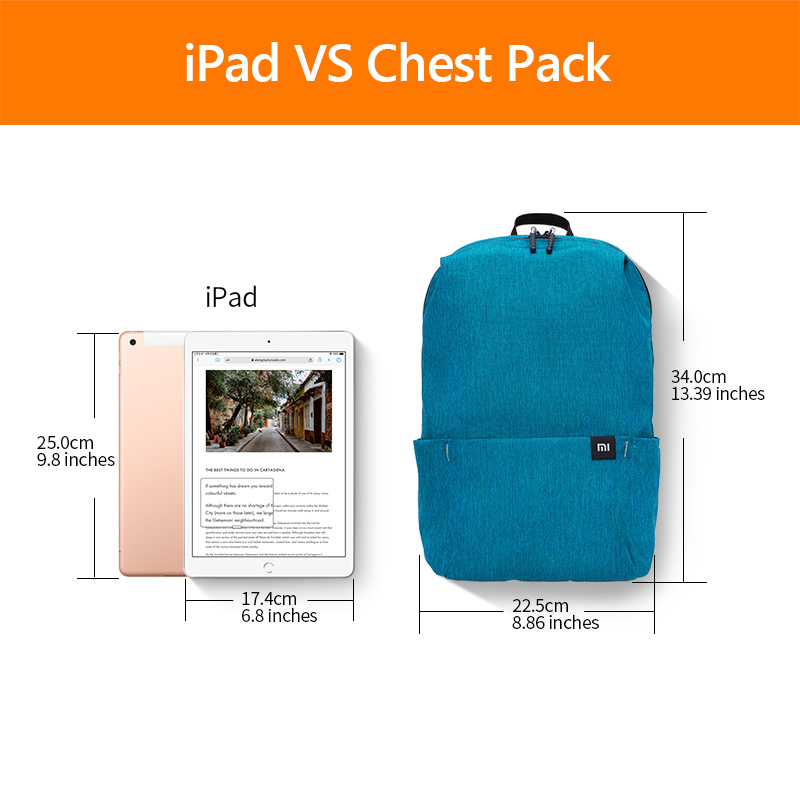 オリジナルXiaomiバックパック 10L バッグ タブレッ - Tablet Shoulder Bag のレビューと価格