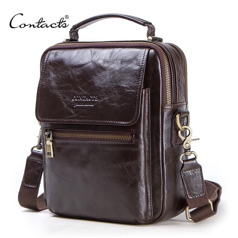 CONTACT'S 新しい本革メッセンジャーバッグ男性用カジ - Tablet Shoulder Bag のレビューと価格